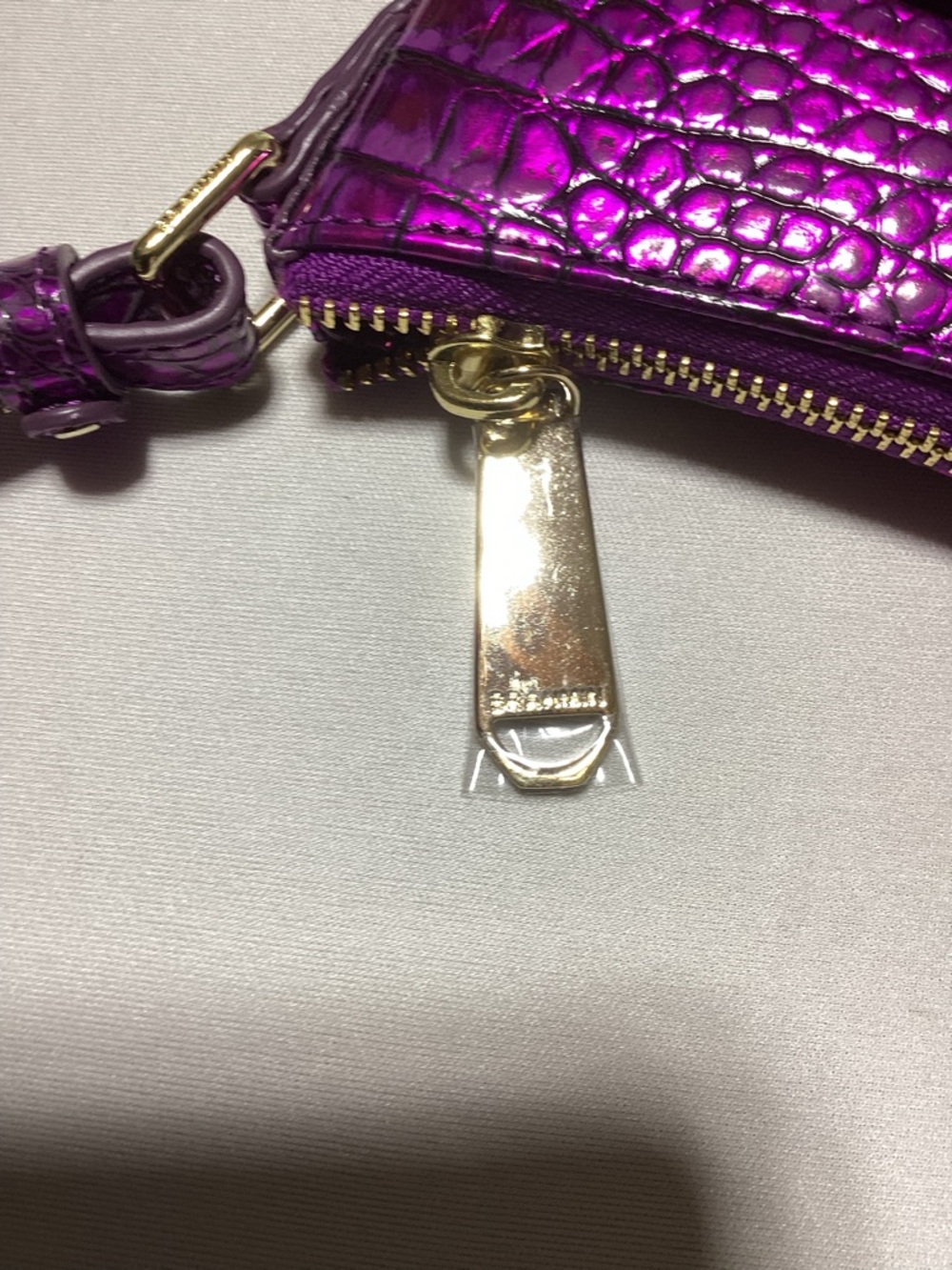 Brahmin Katie Crossbody Metallic Croc-Embossed Purple  Bag - Picture 11 of 14